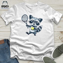 Raccoon Tennis Pro Unisex T Shirt Gift For Animal Lover