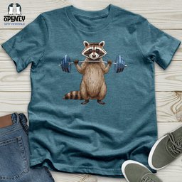 Raccoon Dumbbelling Unisex T Shirt Gift For Animal Lover
