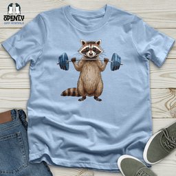 Raccoon Dumbbelling Unisex T Shirt Gift For Animal Lover