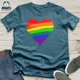 Rainbow Heart Lgbt Ally Unisex T Shirt Gift For Animal Lover