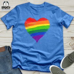 Rainbow Heart Lgbt Ally Unisex T Shirt Gift For Animal Lover