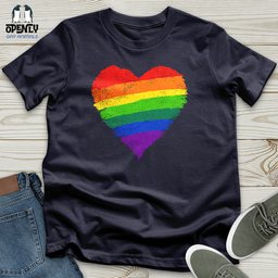 Rainbow Heart Lgbt Ally Unisex T Shirt Gift For Animal Lover