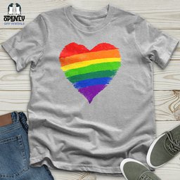 Rainbow Heart Lgbt Ally Unisex T Shirt Gift For Animal Lover