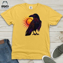 Raven Eclipse Radiance Heavy Cotton Comfort Colors Tee Gift For Animal Lover