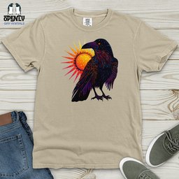 Raven Eclipse Radiance Heavy Cotton Comfort Colors Tee Gift For Animal Lover