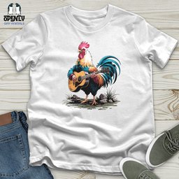 Rooster Playing Gutter Unisex T Shirt Gift For Animal Lover