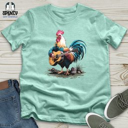 Rooster Playing Gutter Unisex T Shirt Gift For Animal Lover