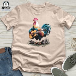Rooster Playing Gutter Unisex T Shirt Gift For Animal Lover