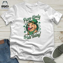 Paws Itively Irish Today Unisex T Shirt Gift For Animal Lover