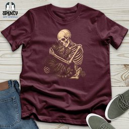 Skeleton Hugging Cat Unisex T Shirt Gift For Cat Lover