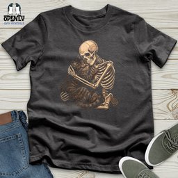 Skeleton Hugging Cat Unisex T Shirt Gift For Cat Lover