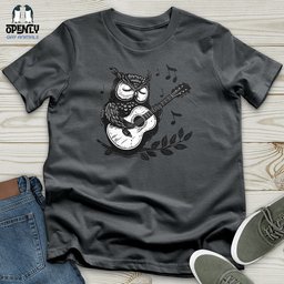 Owl Guitar Serenade Unisex T Shirt Gift For Animal Lover