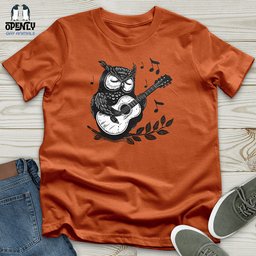 Owl Guitar Serenade Unisex T Shirt Gift For Animal Lover