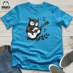 Owl Guitar Serenade Unisex T Shirt Gift For Animal Lover