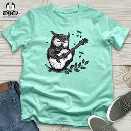 Owl Guitar Serenade Unisex T Shirt Gift For Animal Lover