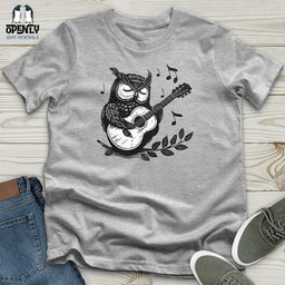 Owl Guitar Serenade Unisex T Shirt Gift For Animal Lover