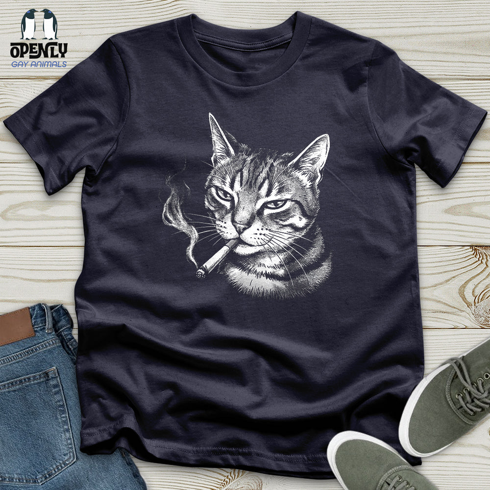 Smoking Cat Unisex T Shirt Gift For Cat Lover