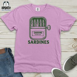 Sardines Heavy Cotton Comfort Colors Tee Gift For Animal Lover