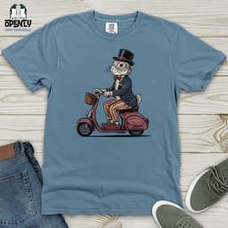 Rabbit Riding A Scooter Heavy Cotton Comfort Colors Tee Gift For Animal Lover