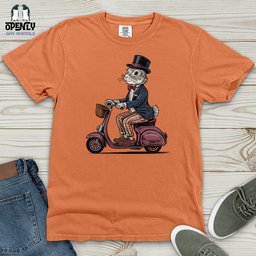 Rabbit Riding A Scooter Heavy Cotton Comfort Colors Tee Gift For Animal Lover