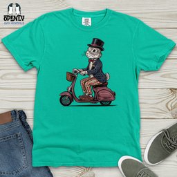 Rabbit Riding A Scooter Heavy Cotton Comfort Colors Tee Gift For Animal Lover