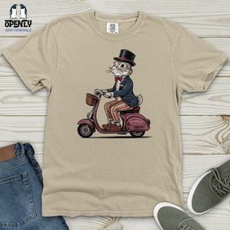 Rabbit Riding A Scooter Heavy Cotton Comfort Colors Tee Gift For Animal Lover