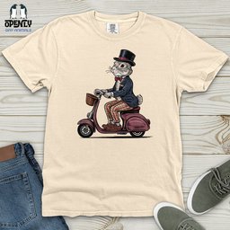 Rabbit Riding A Scooter Heavy Cotton Comfort Colors Tee Gift For Animal Lover
