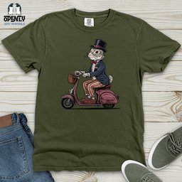 Rabbit Riding A Scooter Heavy Cotton Comfort Colors Tee Gift For Animal Lover