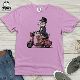 Rabbit Riding A Scooter Heavy Cotton Comfort Colors Tee Gift For Animal Lover