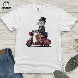 Rabbit Riding A Scooter Heavy Cotton Comfort Colors Tee Gift For Animal Lover