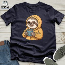 Sloth With Coffee Unisex T Shirt Gift For Animal Lover