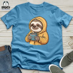 Sloth With Coffee Unisex T Shirt Gift For Animal Lover