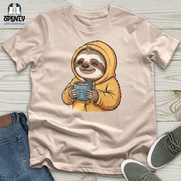 Sloth With Coffee Unisex T Shirt Gift For Animal Lover
