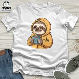 Sloth With Coffee Unisex T Shirt Gift For Animal Lover