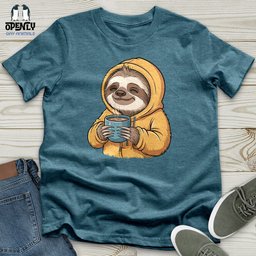 Sloth With Coffee Unisex T Shirt Gift For Animal Lover