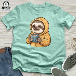 Sloth With Coffee Unisex T Shirt Gift For Animal Lover