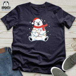 Polar Bear Merry Christmas Unisex T Shirt Gift For Animal Lover