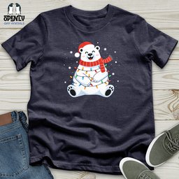 Polar Bear Merry Christmas Unisex T Shirt Gift For Animal Lover