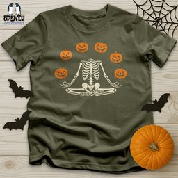 Pumpkin Skeleton Unisex T Shirt Gift For Animal Lover
