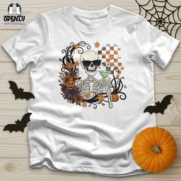 Skeleton Drink Wine Unisex T Shirt Gift For Animal Lover