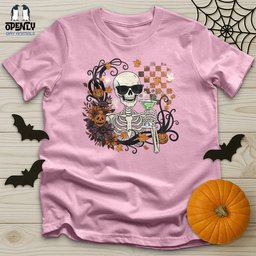 Skeleton Drink Wine Unisex T Shirt Gift For Animal Lover