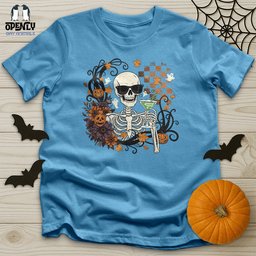 Skeleton Drink Wine Unisex T Shirt Gift For Animal Lover