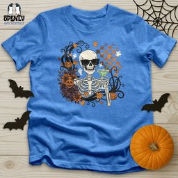 Skeleton Drink Wine Unisex T Shirt Gift For Animal Lover