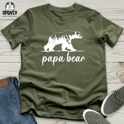 Papa Bear Softstyle Tee Gift For Dad