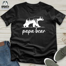 Papa Bear Softstyle Tee Gift For Dad
