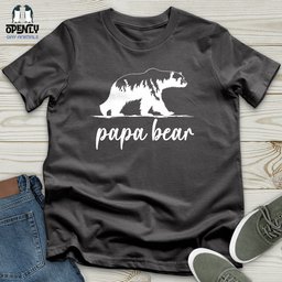 Papa Bear Softstyle Tee Gift For Dad