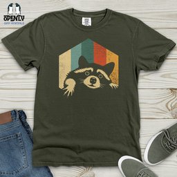 Retro Raccoon Heavy Cotton Comfort Colors Tee Gift For Animal Lover