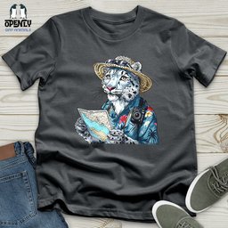 Snow Leopard Explorer Unisex T Shirt Gift For Animal Lover