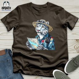 Snow Leopard Explorer Unisex T Shirt Gift For Animal Lover