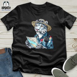Snow Leopard Explorer Unisex T Shirt Gift For Animal Lover